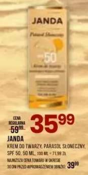Krem do twarzy parasol słoneczny SPF 50 Janda 50ml