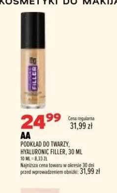 Podkład do twarzy AA Hyaluronic Filler