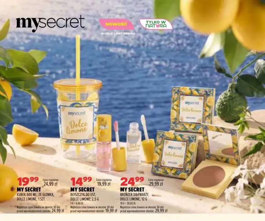 Kubek ze słomką My Secret Dolce Limone +2 warianty