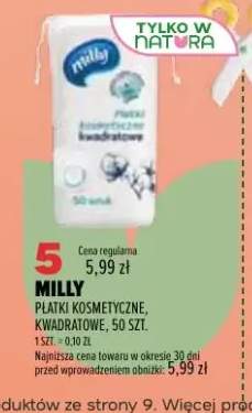 Płatki kosmetyczne kwadratowe Milly 50-pak