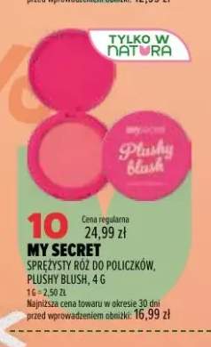 Sprężysty róż do policzków My Secret Plushy Blush