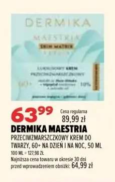Przeciwzmarszczkowy krem do twarzy Dermika Maestria 60+ na dzień i na noc