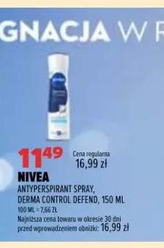 Antyperspirant spray Nivea Derma Control Defend