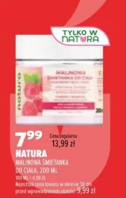 Śmietanka do ciała malinowa Natura