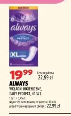 Wkładki higieniczne Always Daily Protect