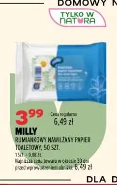 Rumiankowy nawilżany papier toaletowy Milly