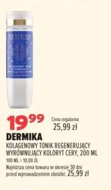 Kolagenowy tonik regenerujący wyrównujący koloryt cery Dermika