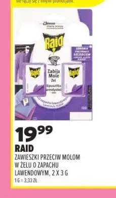 Zawieszki przeciw molom w żelu o zapachu lawendowym Raid 2-pak