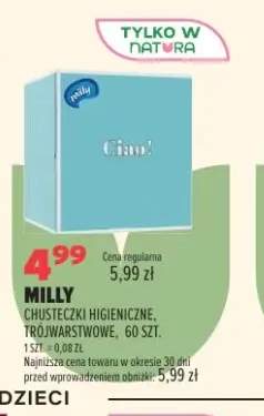 Chusteczki higieniczne trójwarstwowe Milly