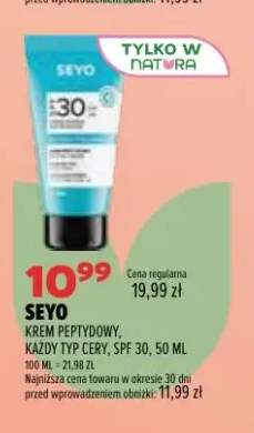 Krem peptydowy każdy typ cery SPF 30 Seyo