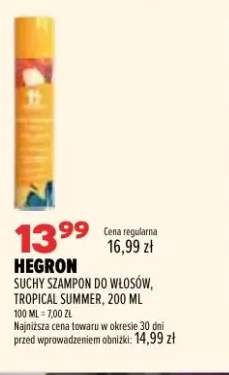 Suchy szampon do włosów Tropical Summer Hegron