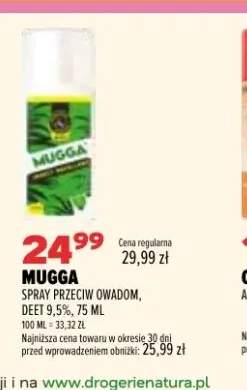 Spray przeciw owadom DEET 9,5% Mugga