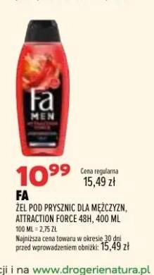 Żel pod prysznic dla mężczyzn Attraction Force 48h Fa