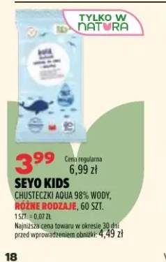 Chusteczki Aqua 98% wody Seyo Kids