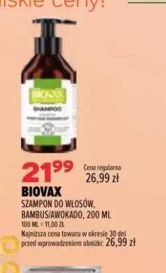 Szampon do włosów bambus/awokado Biovax