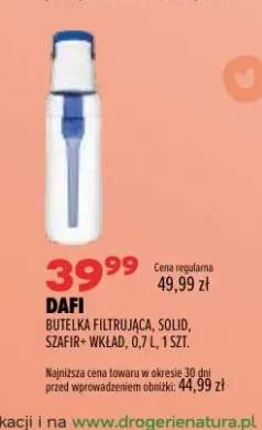 Butelka filtrująca Solid szafir + wkład 0,7 l Dafi