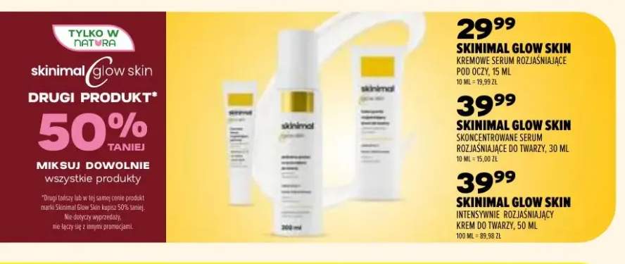 Kremowe serum rozjaśniające pod oczy Skinimal Glow Skin +2 warianty