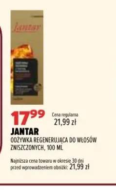 Odżywka regenerująca do włosów zniszczonych Jantar