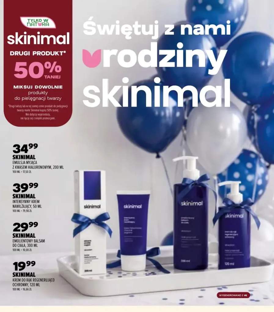 Emulsja myjąca z kwasem hialuronowym Skinimal +3 warianty