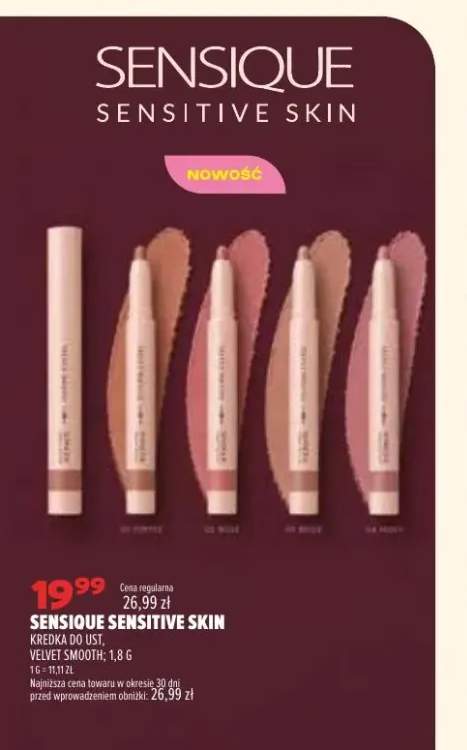 Kredka do ust Velvet Smooth Sensique Sensitive Skin