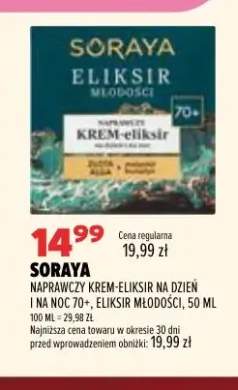 Naprawczy krem-eliksir na dzień i na noc 70+ Eliksir Młodości Soraya
