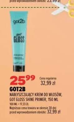 Nabłyszczający krem do włosów Got Gloss Shine Primer Got2b