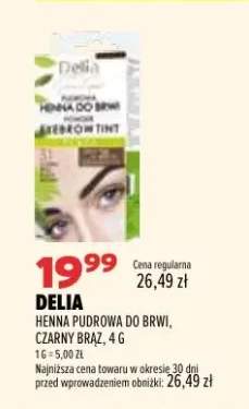 Henna pudrowa do brwi czarny brąz Delia