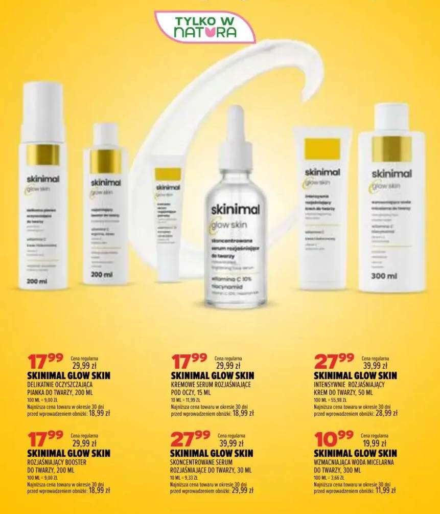Delikatnie oczyszczająca pianka do twarzy Skinimal Glow Skin +5 wariantów